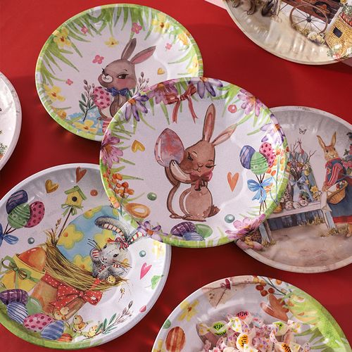 爆款卡通风兔子果盘创意铁艺水果盘家用客厅茶几零食坚果糖果盘子